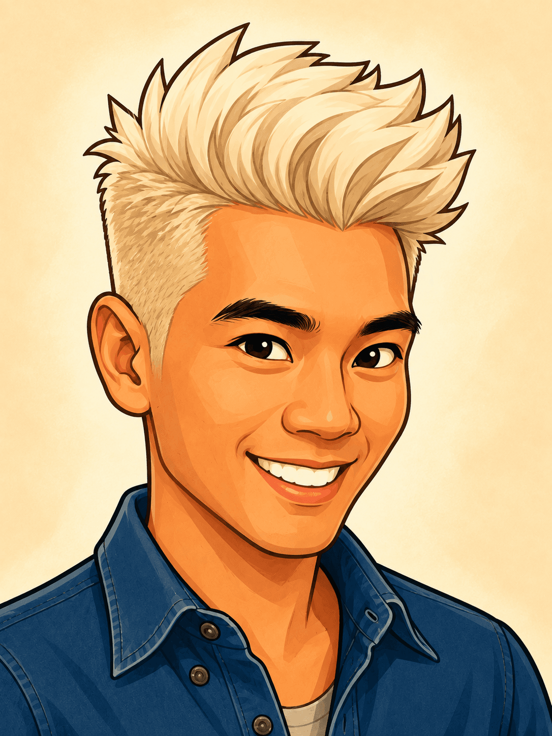 Illustrated portrait of Ethan Teng